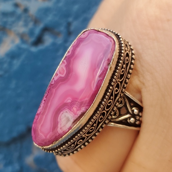 New Solar Quartz Agate 925 Silver Ring. - Picture 2 of 15
